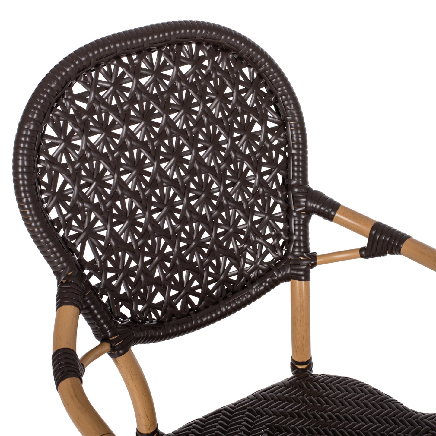 ARMCHAIR ALUMINUM HM5926.01 BROWN BAMBOO LOOK AND BROWN PE RATTAN 56x62x95Hcm.