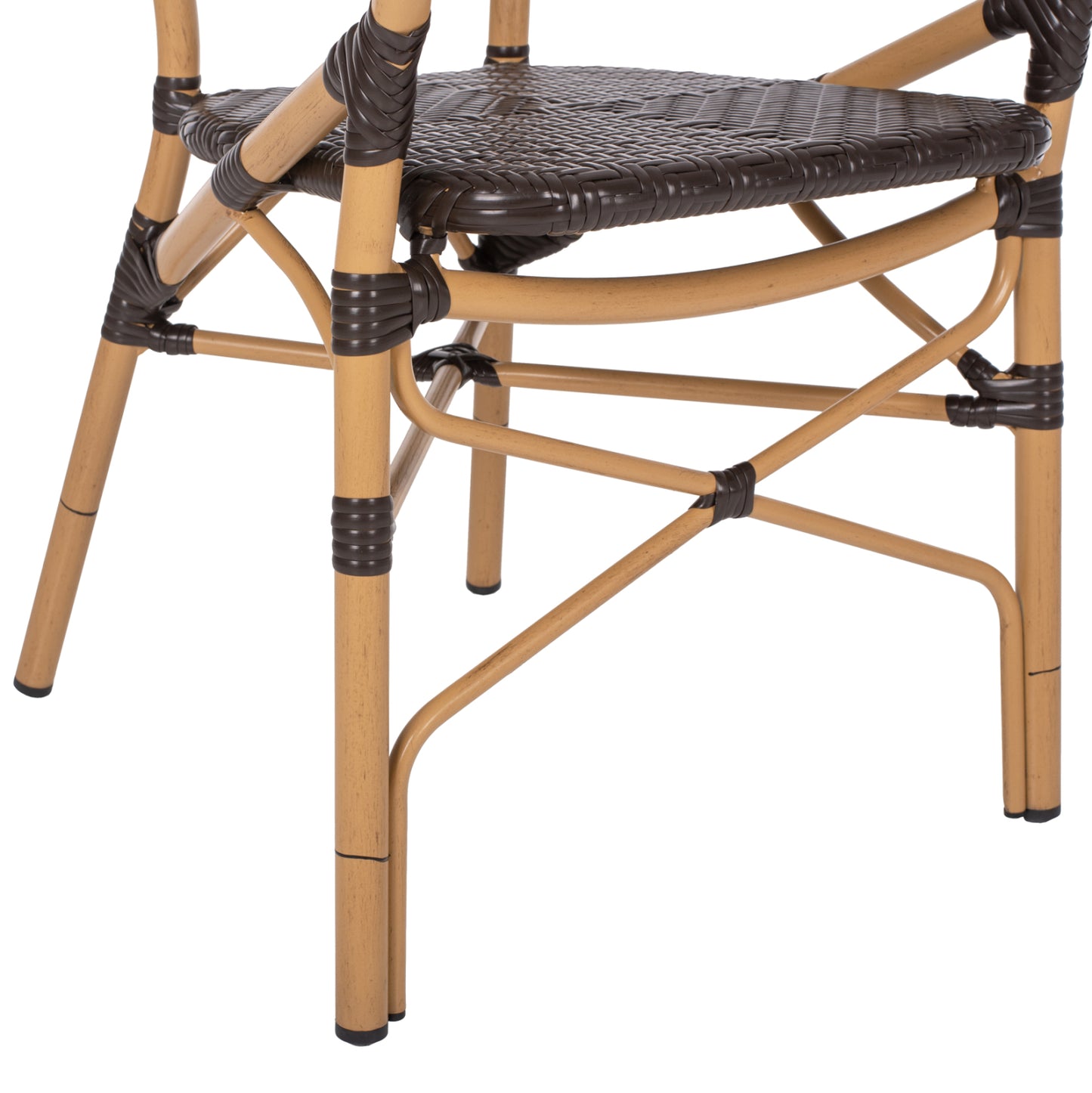 ARMCHAIR ALUMINUM HM5926.01 BROWN BAMBOO LOOK AND BROWN PE RATTAN 56x62x95Hcm.