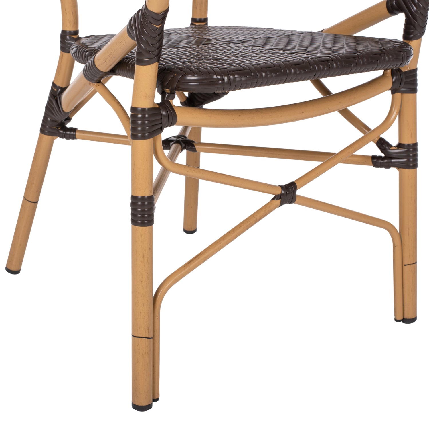 ARMCHAIR ALUMINUM HM5926.01 BROWN BAMBOO LOOK AND BROWN PE RATTAN 56x62x95Hcm.