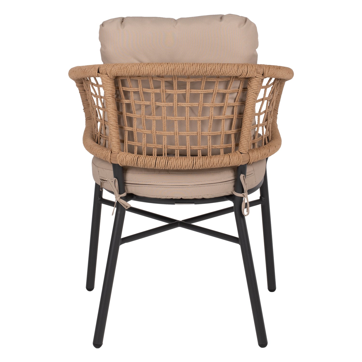 ARMCHAIR ALUMINUM DARK GREY PROFESSIONAL RATTAN AND CUSHIONS BEIGE HM5863.01 60x56x84 cm.