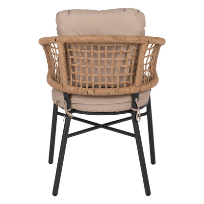 ARMCHAIR ALUMINUM DARK GREY PROFESSIONAL RATTAN AND CUSHIONS BEIGE HM5863.01 60x56x84 cm.