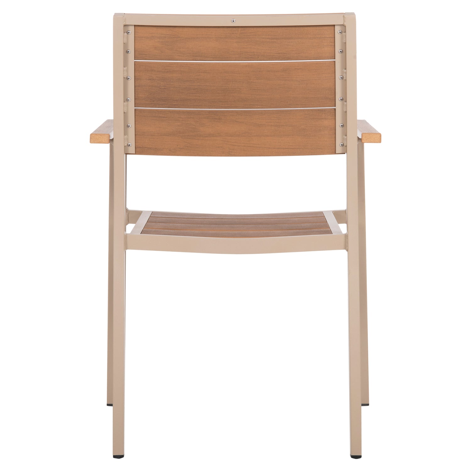 ARMCHAIR ALUMINUM SAGA HM5127.04 CHAMPAGNE-COLORED WITH POLYWOOD SEAT AND BACKREST 55x52x86Hcm.
