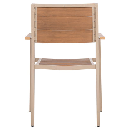 ARMCHAIR ALUMINUM SAGA HM5127.04 CHAMPAGNE-COLORED WITH POLYWOOD SEAT AND BACKREST 55x52x86Hcm.