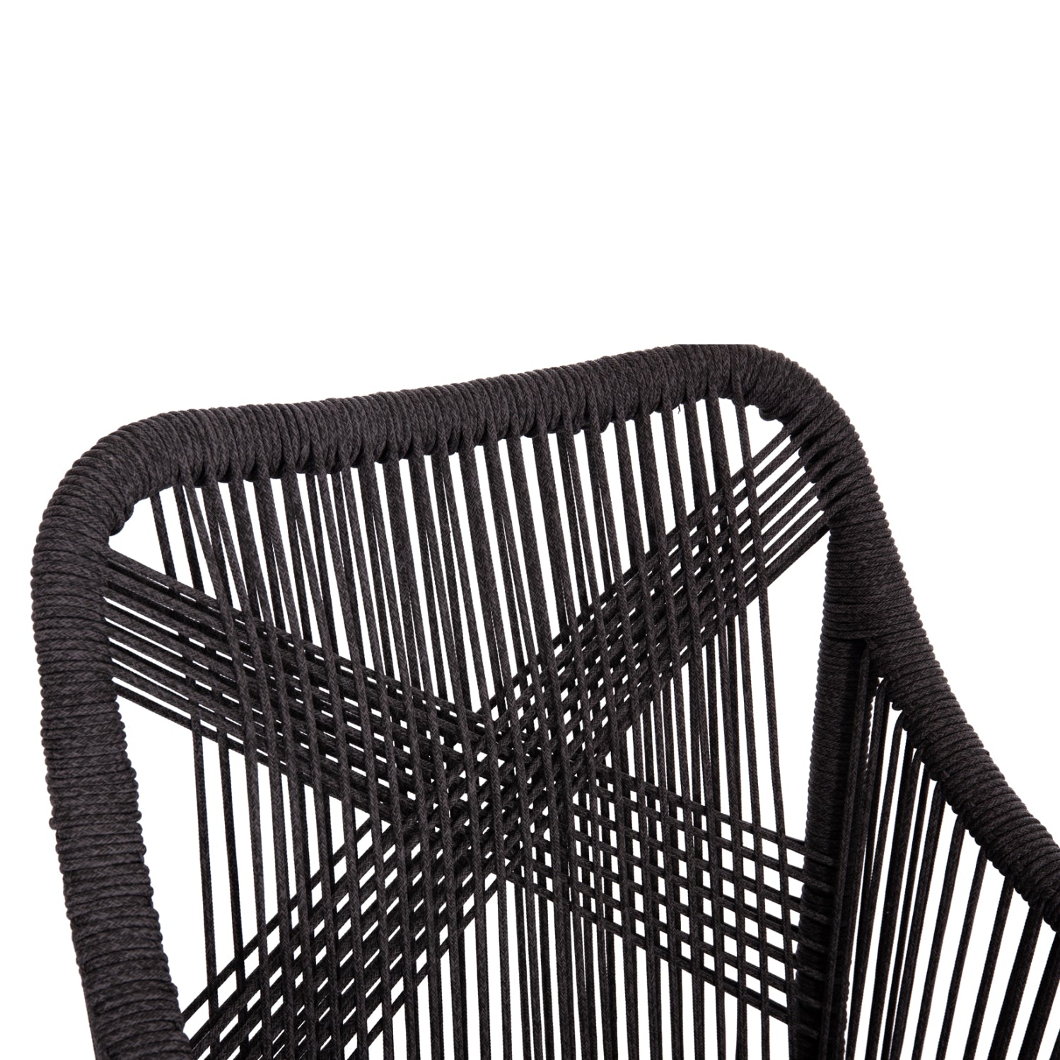 ALUMINUM ARMCHAIR MYRTIA HM5549.11 GREY ROPE - WALNUT COLORED LEGS 60x64x88Hcm