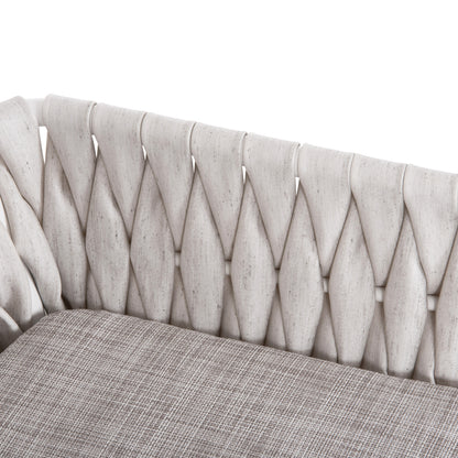 ALUMINUM ARMCHAIR MARTIN HM5564.11 WHITE FRAME AND OFF-WHITE SYNTHETIC RATTAN 56x56x80Hcm.