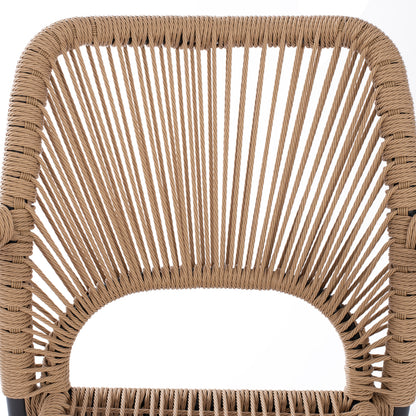 ALUMINUM ARMCHAIR NOJO HM5771.02 GREY WITH BEIGE P.E.TWIST RATTAN 55x63x82Hcm.
