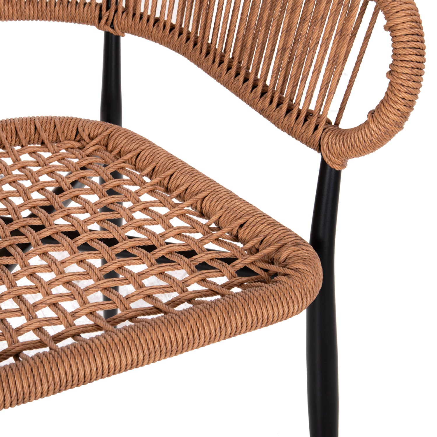 ARMCHAIR ALUMINUM EULO HM5783.13 BLACK-SYNTHETIC RATTAN BEIGE 55,5x63,5x78Hcm.