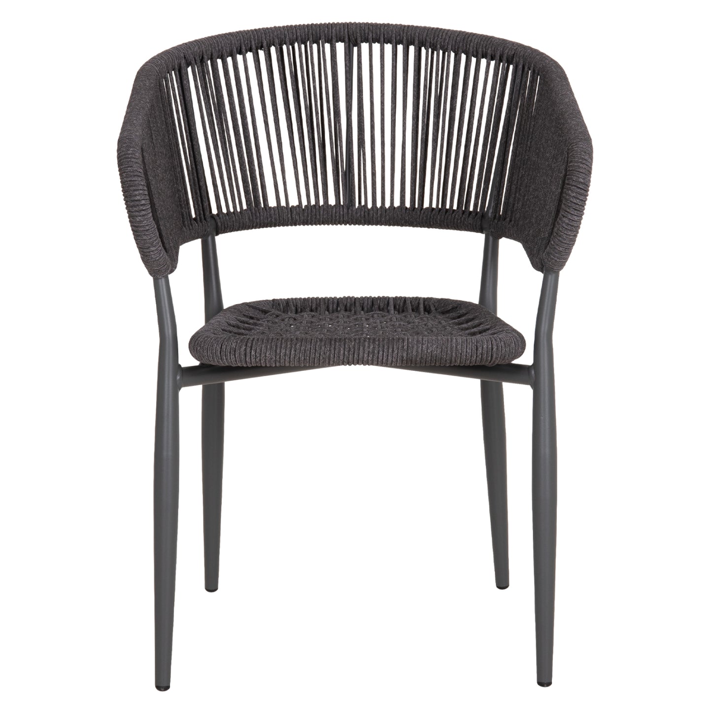 DINING CHAIR EULO HM5783.21 ALUMINUM & ΤWISTED RATTAN IN GREY 57x63x77Hcm.