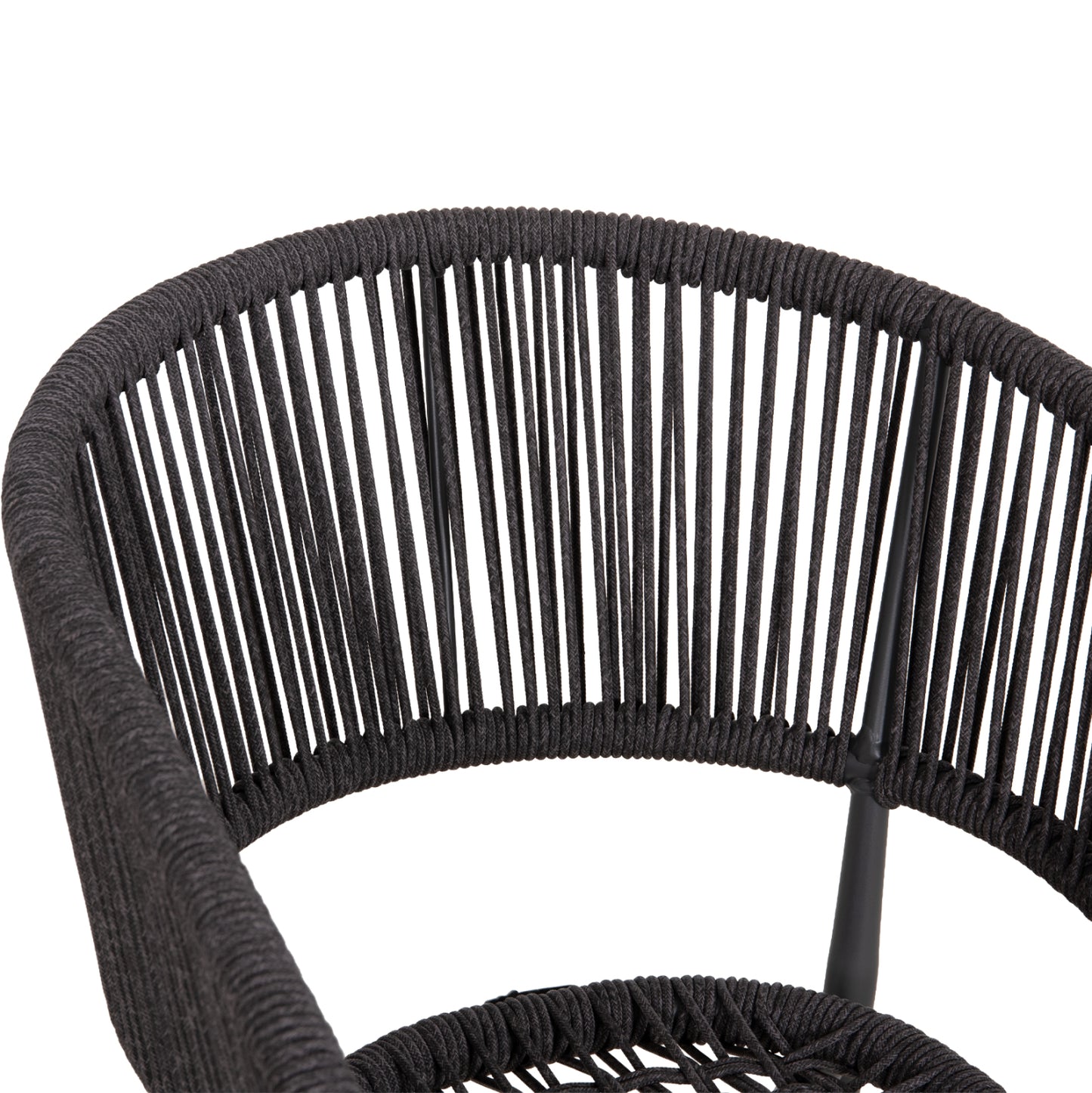 DINING CHAIR EULO HM5783.21 ALUMINUM & ΤWISTED RATTAN IN GREY 57x63x77Hcm.