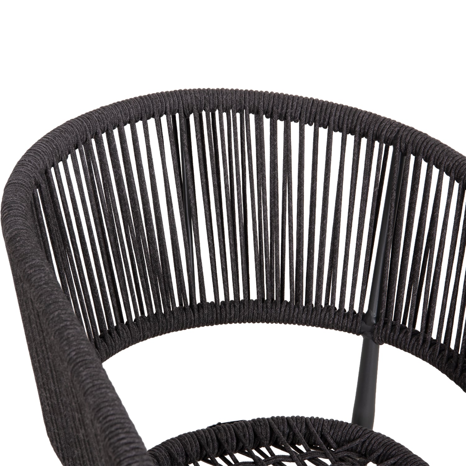 DINING CHAIR EULO HM5783.21 ALUMINUM & ΤWISTED RATTAN IN GREY 57x63x77Hcm.