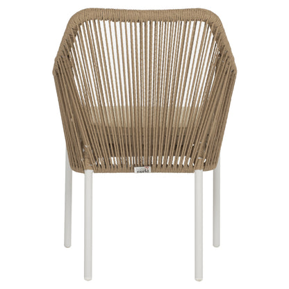 ARMCHAIR ALUMINUM LOKKI HM5855.01 WHITE WITH PE WICKER ROPE BEIGE 56x66x82