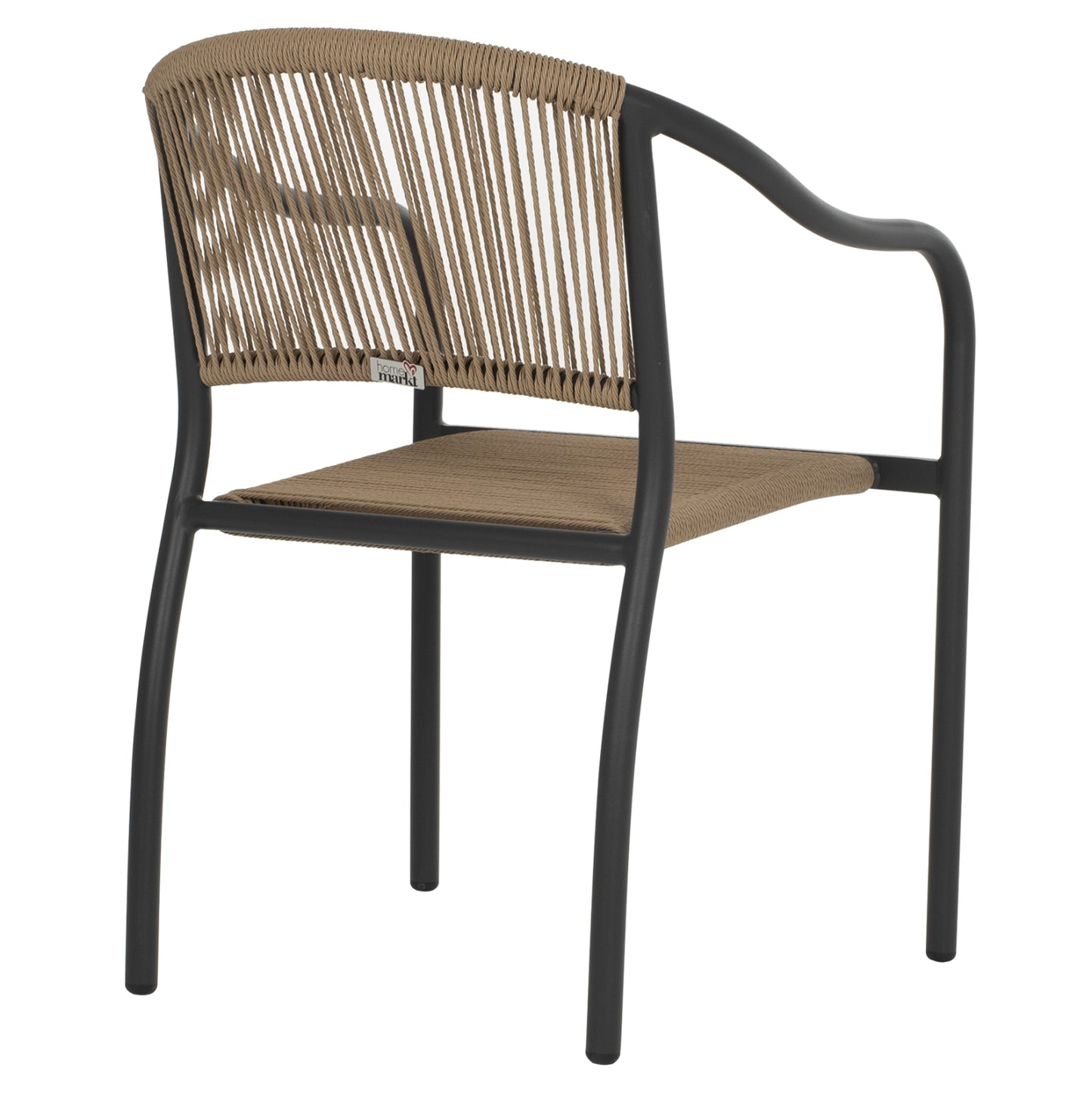 ARMCHAIR ALUMINUM HM5856.02 CHARCOAL GREY WITH PE WICKER ROPE 57x63x80H