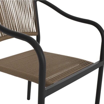 ARMCHAIR ALUMINUM HM5856.02 CHARCOAL GREY WITH PE WICKER ROPE 57x63x80H