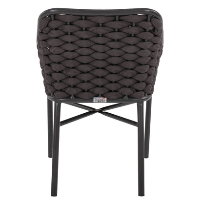 ARMCHAIR ALUMINUM HM5858.01 WITH ROPE- GREY COLOR 56x58x76Hcm.