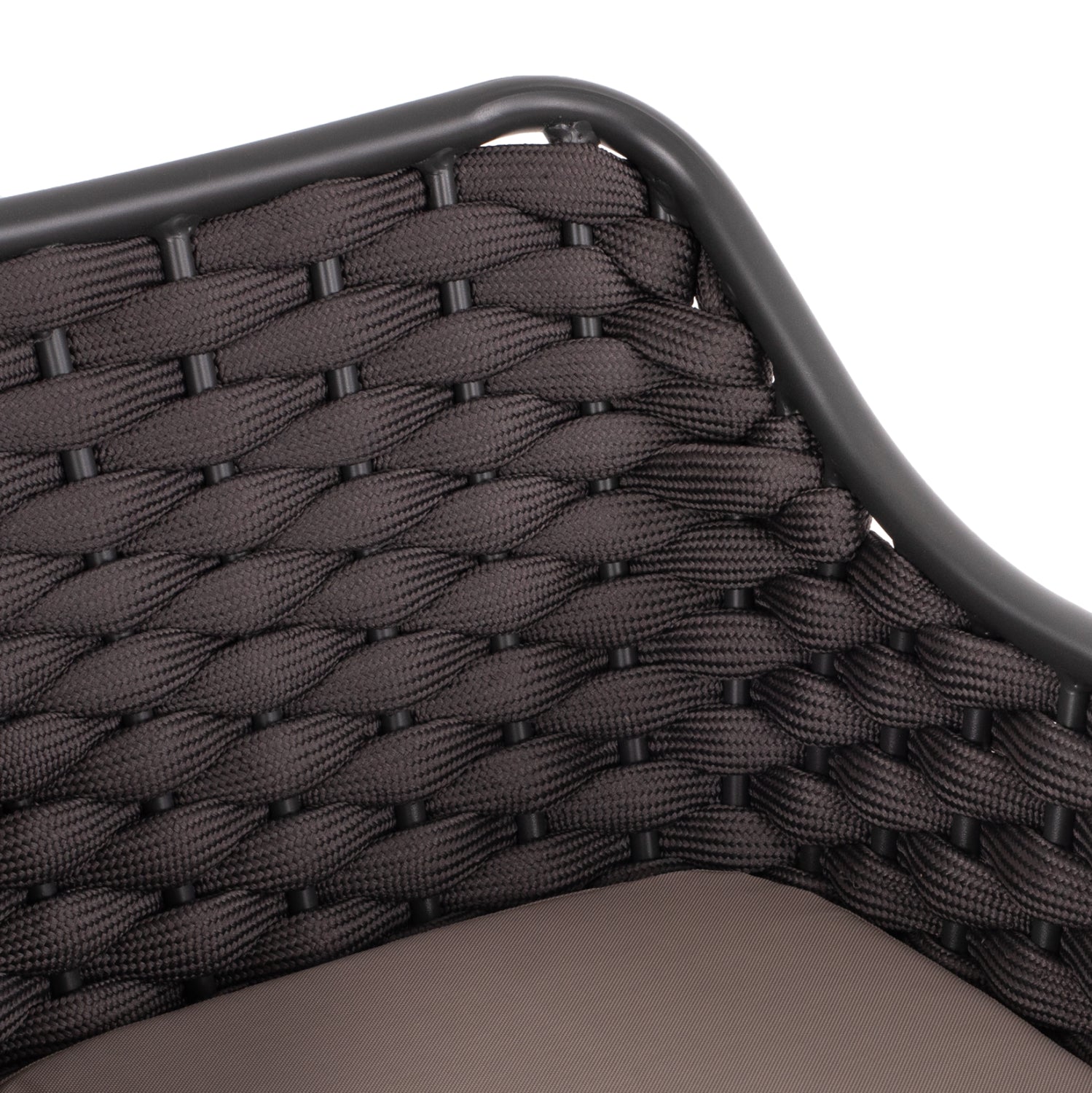ARMCHAIR ALUMINUM HM5858.01 WITH ROPE- GREY COLOR 56x58x76Hcm.