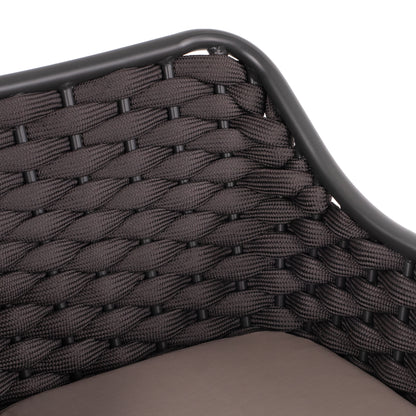 ARMCHAIR ALUMINUM HM5858.01 WITH ROPE- GREY COLOR 56x58x76Hcm.