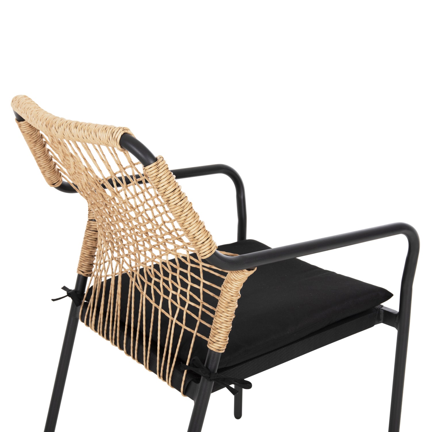ARMCHAIR ALUMINUM TROTTER HM5865.11 DARK GREY FRAME AND BEIGE WICKER-BLACK CUSHION