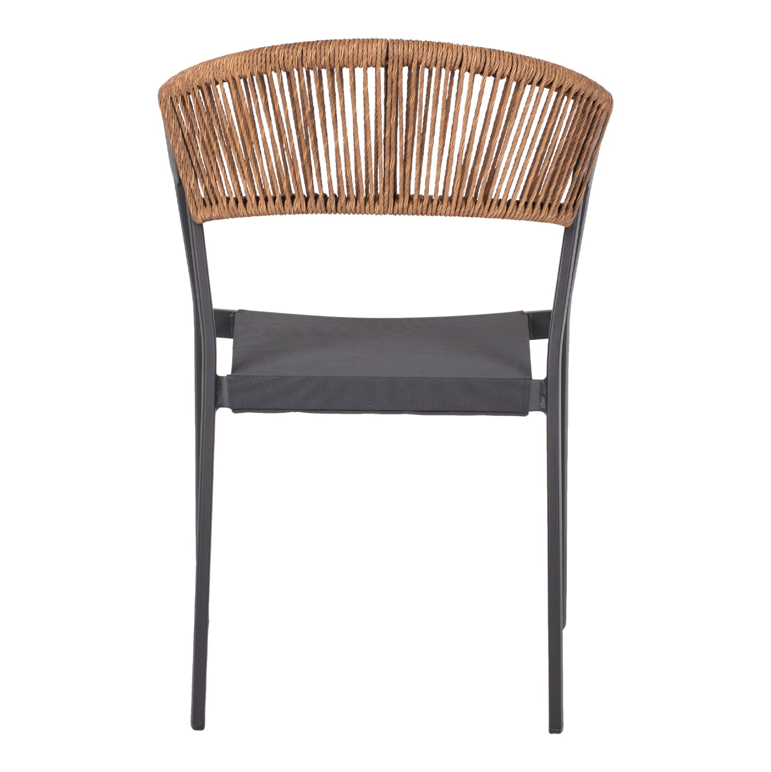 ARMCHAIR ALUMINUM HM5891.01 ANTHRACITE FRAME AND TEXTLINE- BEIGE RATTAN BACKREST 57x53x80Hcm.
