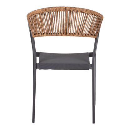 ARMCHAIR ALUMINUM HM5891.01 ANTHRACITE FRAME AND TEXTLINE- BEIGE RATTAN BACKREST 57x53x80Hcm.