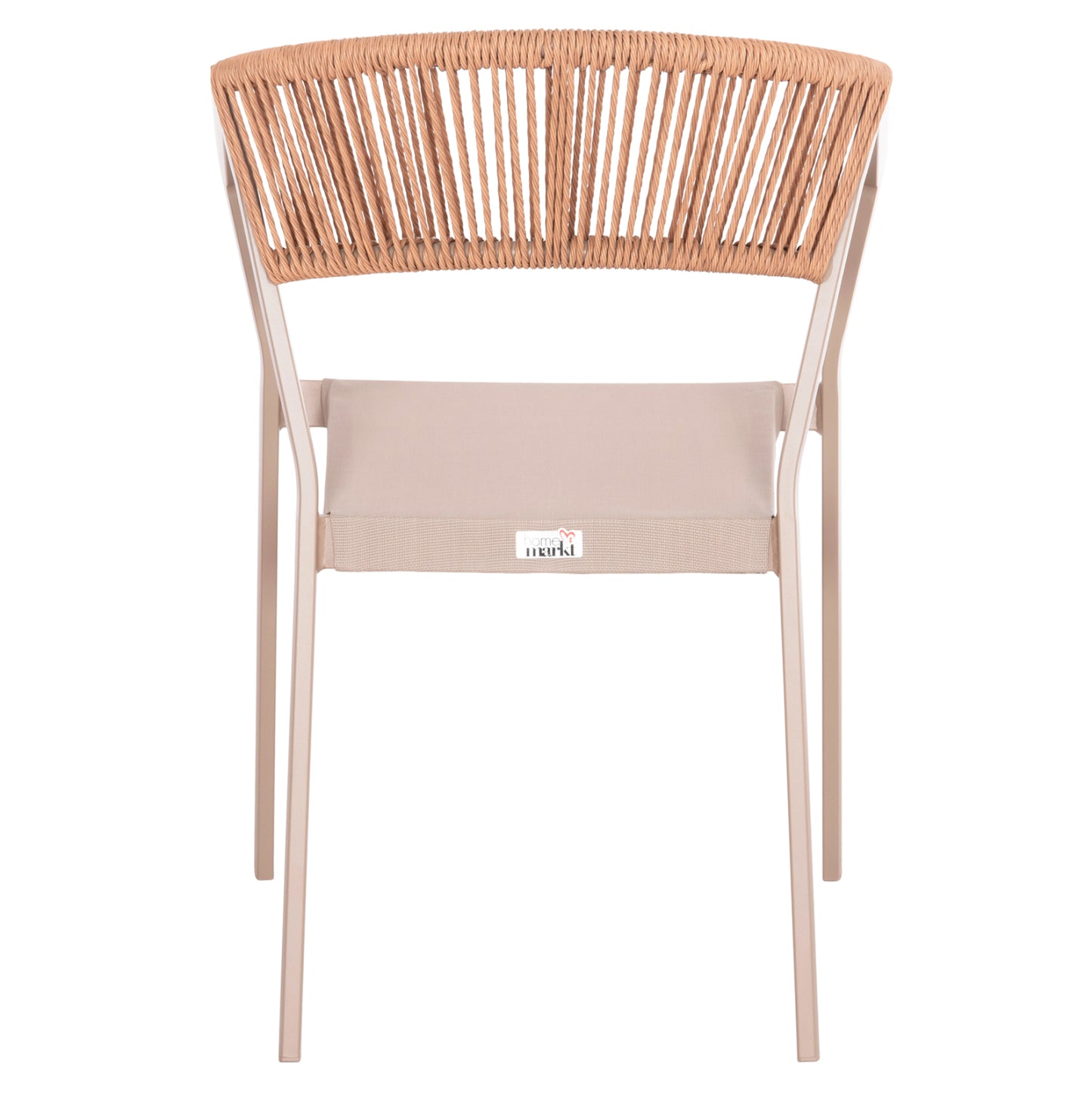 ARMCHAIR ALUMINUM MIRI HM5891.03 CHAMPAGNE FRAME AND TEXTLINE- BEIGE RATTAN BACKREST 56x58x80.5Hcm.