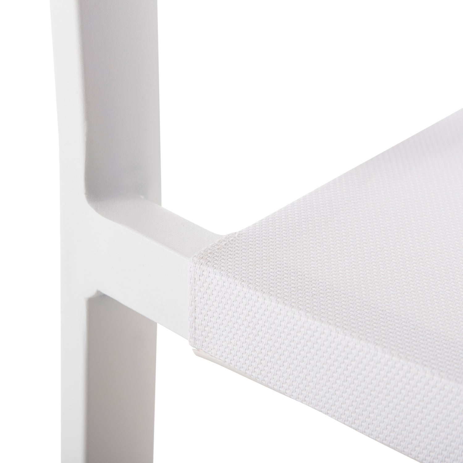 ARMCHAIR ALUMINUM MIRI HM5891.22 WHITE FRAME AND TEXTLINE- BEIGE RATTAN BACKREST 57x63x82Hcm.