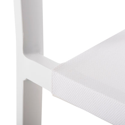 ARMCHAIR ALUMINUM MIRI HM5891.22 WHITE FRAME AND TEXTLINE- BEIGE RATTAN BACKREST 57x63x82Hcm.