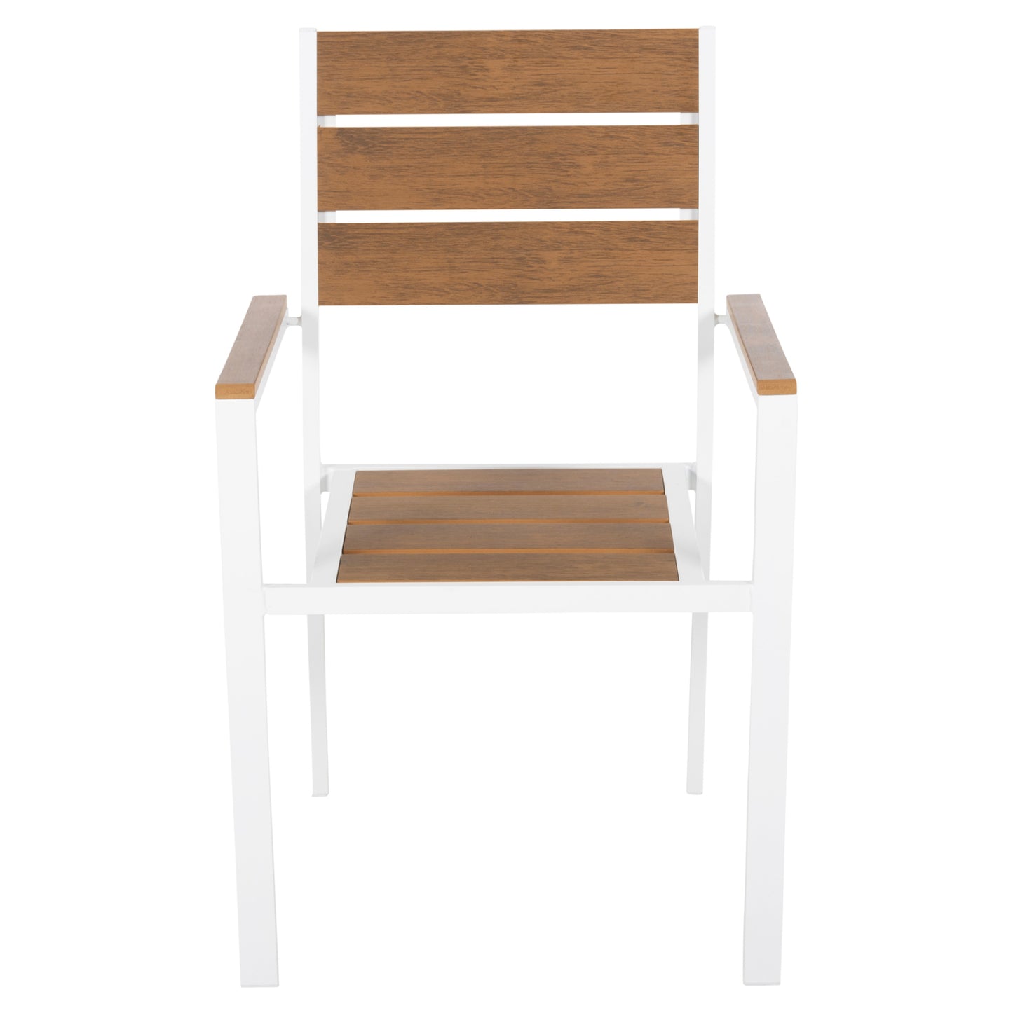 ALUMINUM ARMCHAIR SAGA HM5981.01 WHITE-POLYWOOD IN  NATURAL 55x55x86Hcm.