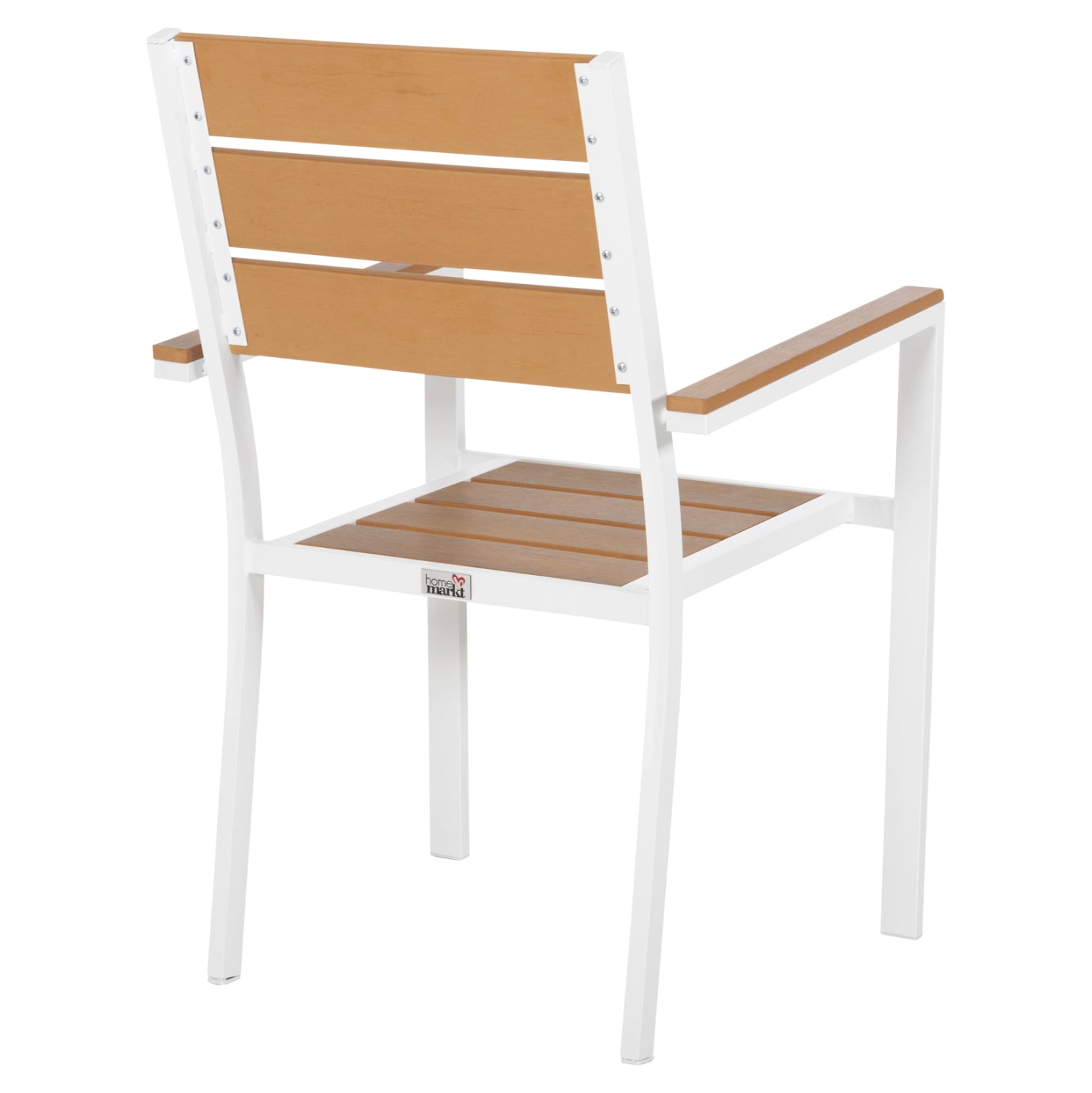 ALUMINUM ARMCHAIR SAGA HM5981.01 WHITE-POLYWOOD IN  NATURAL 55x55x86Hcm.