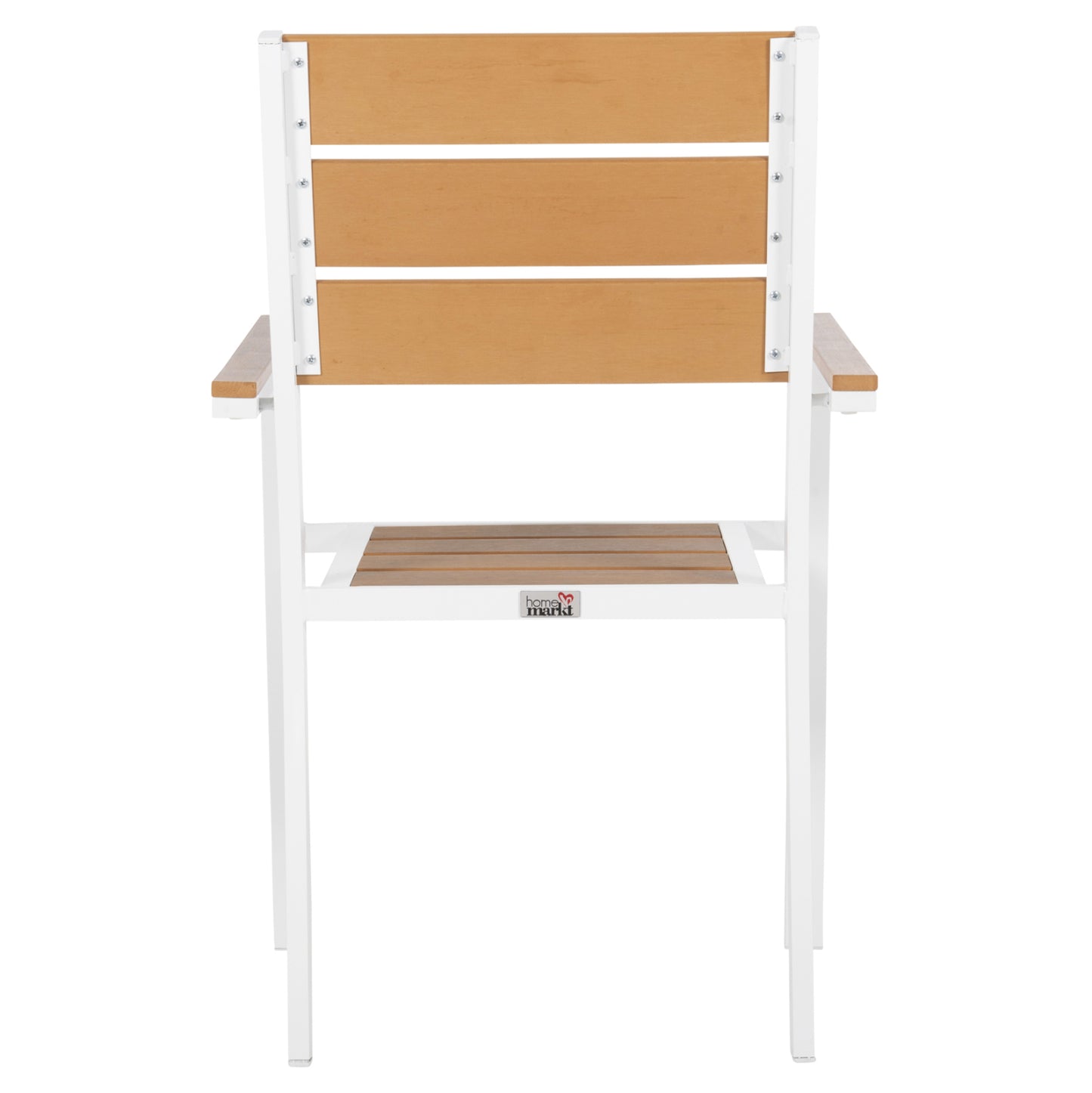 ALUMINUM ARMCHAIR SAGA HM5981.01 WHITE-POLYWOOD IN  NATURAL 55x55x86Hcm.