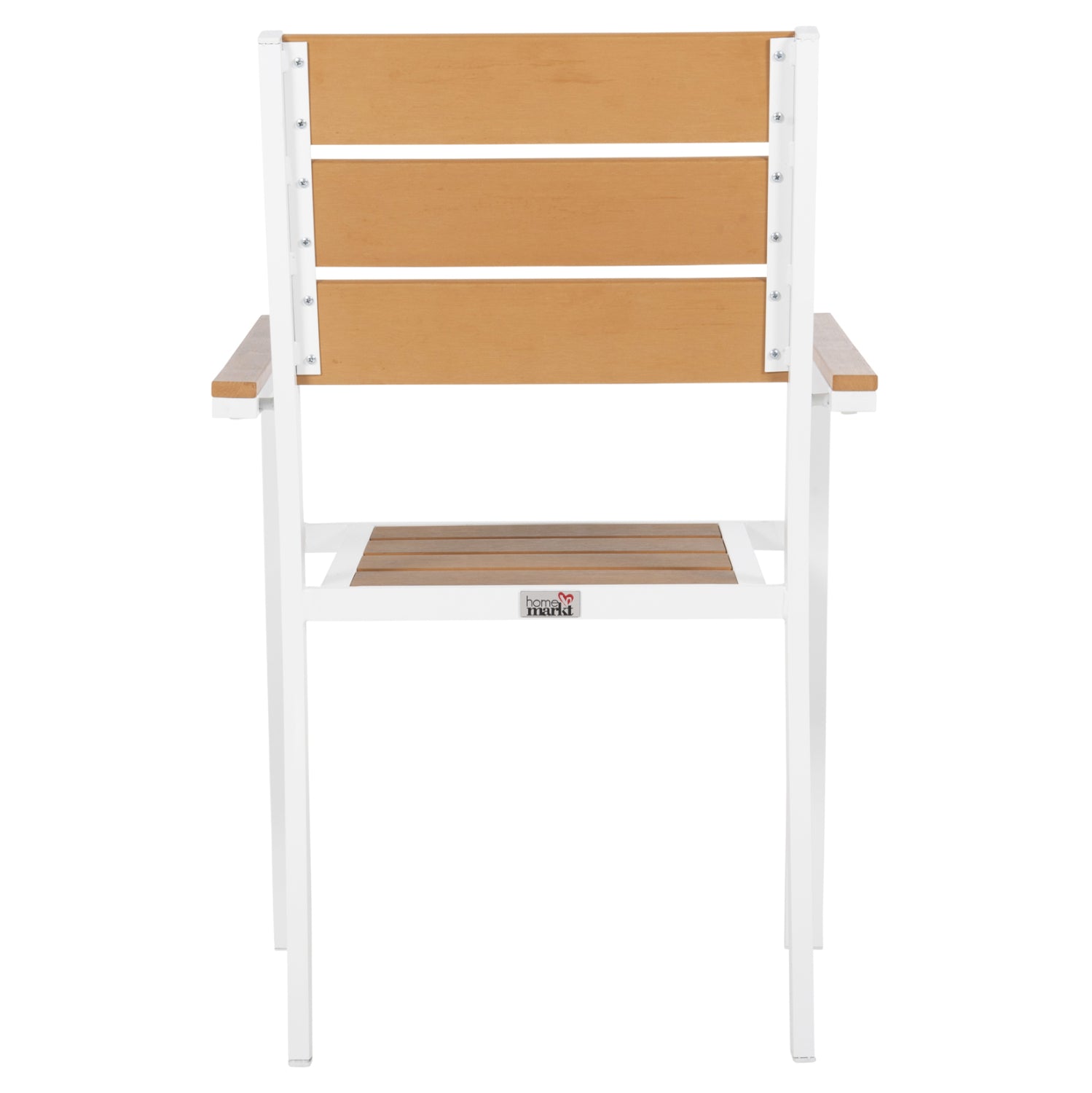 ALUMINUM ARMCHAIR SAGA HM5981.01 WHITE-POLYWOOD IN  NATURAL 55x55x86Hcm.