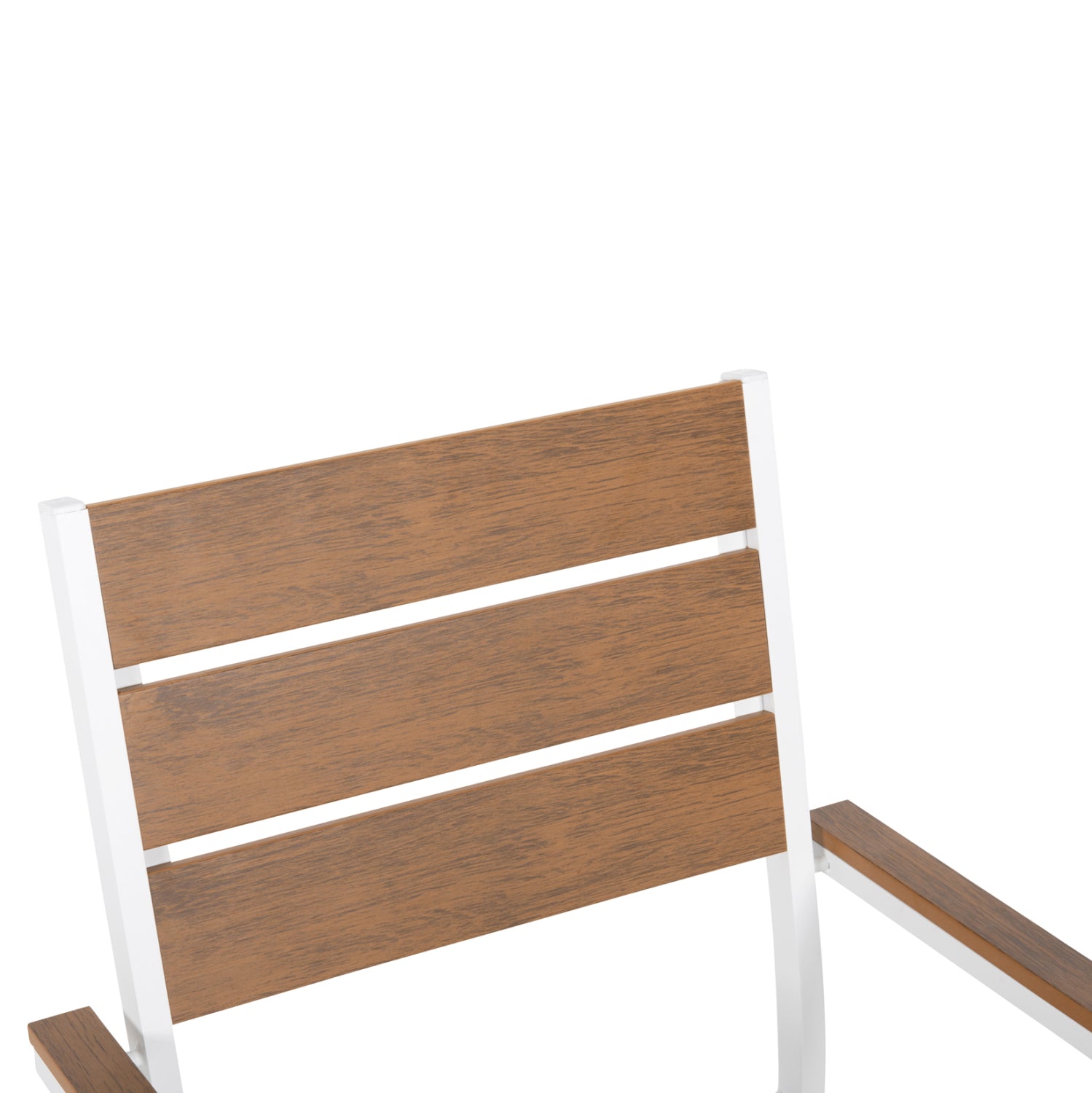ALUMINUM ARMCHAIR SAGA HM5981.01 WHITE-POLYWOOD IN  NATURAL 55x55x86Hcm.