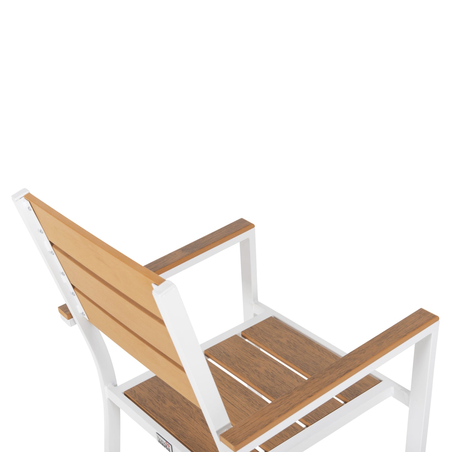 ALUMINUM ARMCHAIR SAGA HM5981.01 WHITE-POLYWOOD IN  NATURAL 55x55x86Hcm.