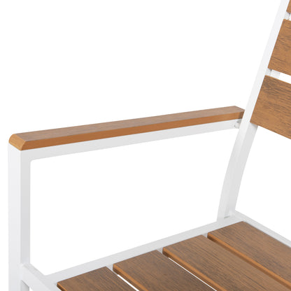 ALUMINUM ARMCHAIR SAGA HM5981.01 WHITE-POLYWOOD IN  NATURAL 55x55x86Hcm.