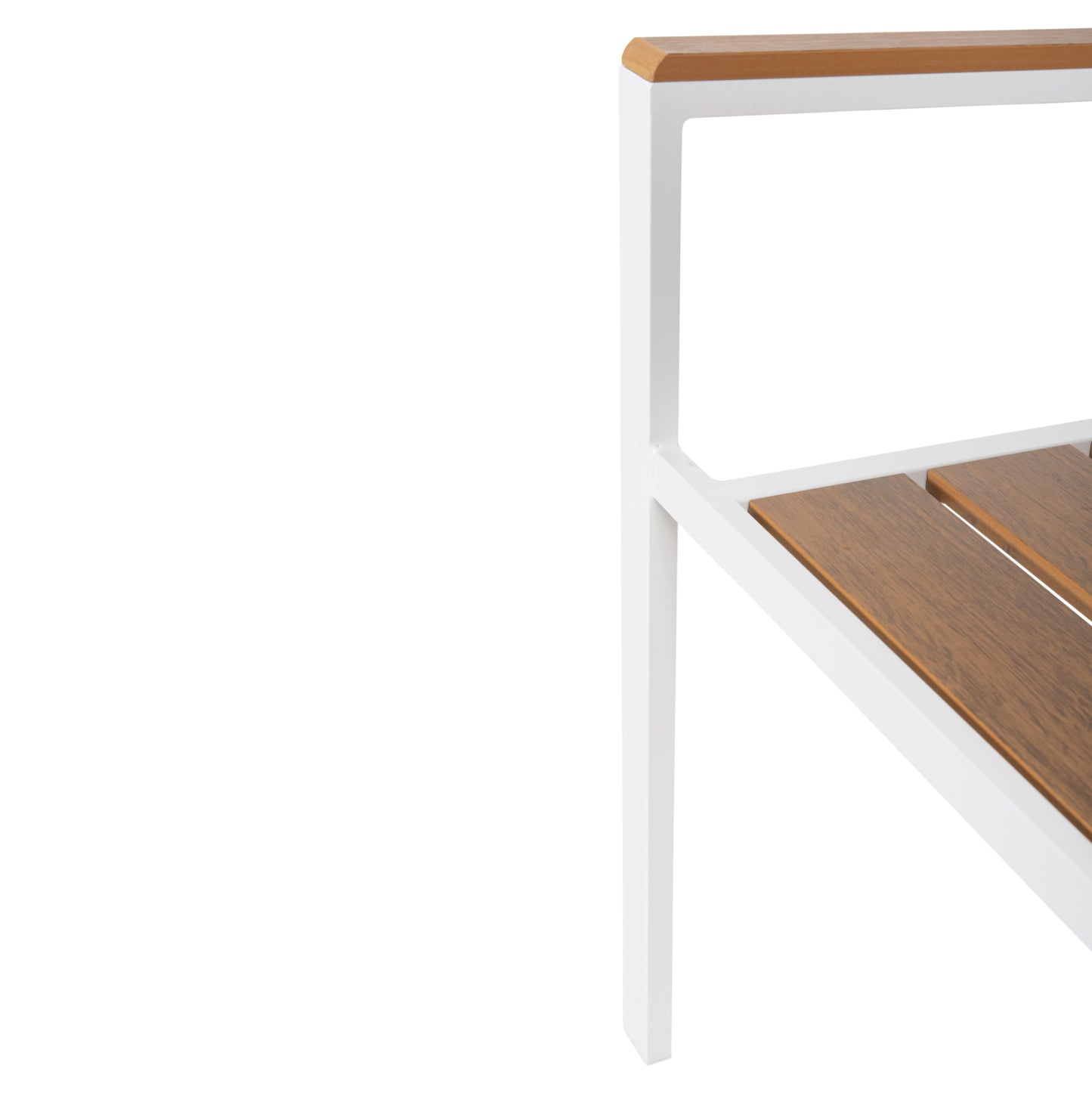ALUMINUM ARMCHAIR SAGA HM5981.01 WHITE-POLYWOOD IN  NATURAL 55x55x86Hcm.
