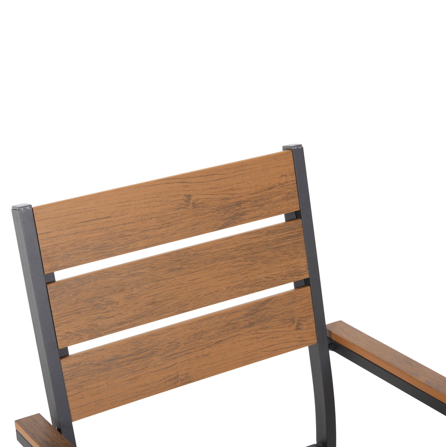 ALUMINUM ARMCHAIR SAGA HM5981.03 ANTHRACITE-POLYWOOD IN NATURAL 55x55x86Hcm.