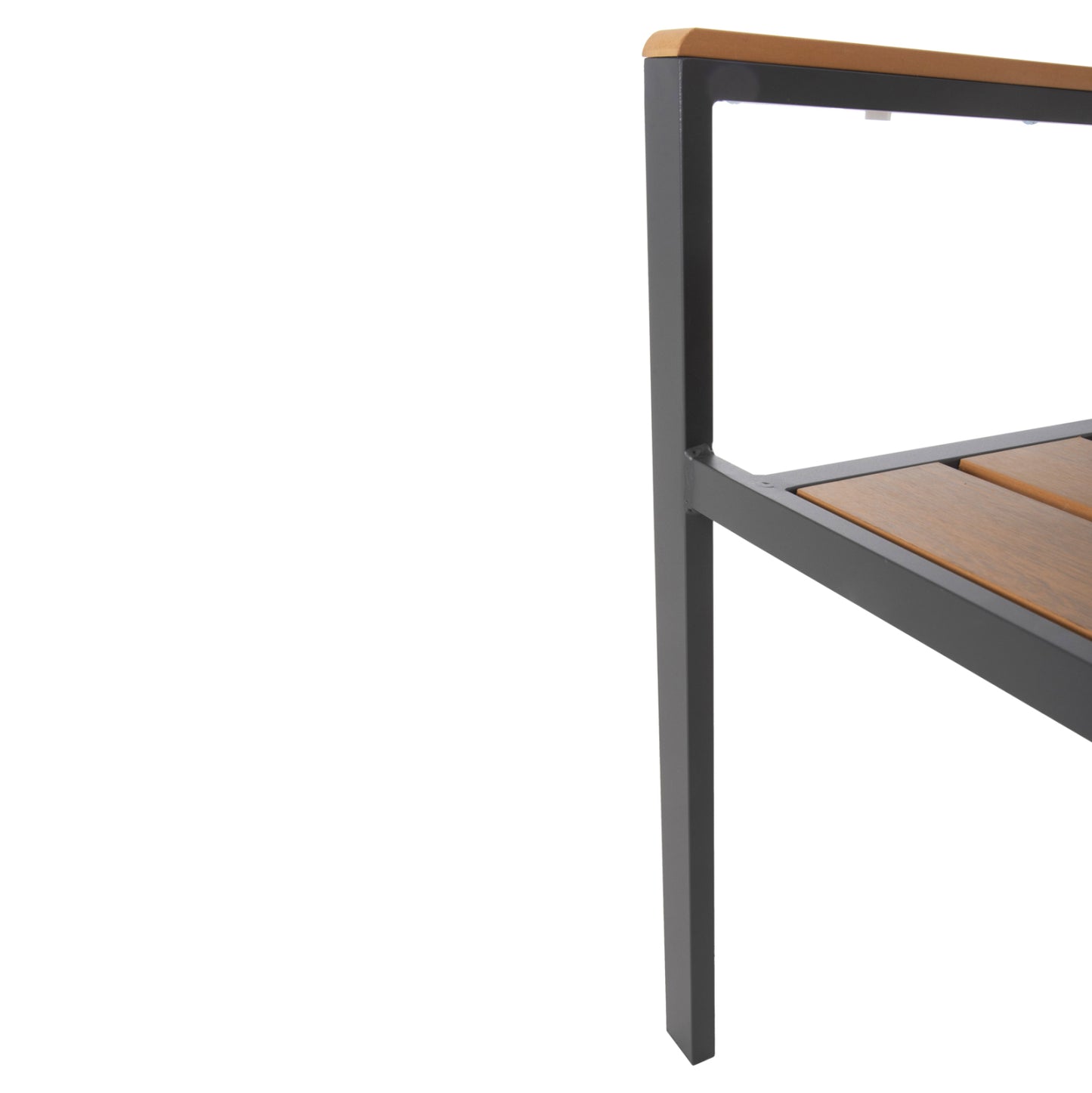 ALUMINUM ARMCHAIR SAGA HM5981.03 ANTHRACITE-POLYWOOD IN NATURAL 55x55x86Hcm.