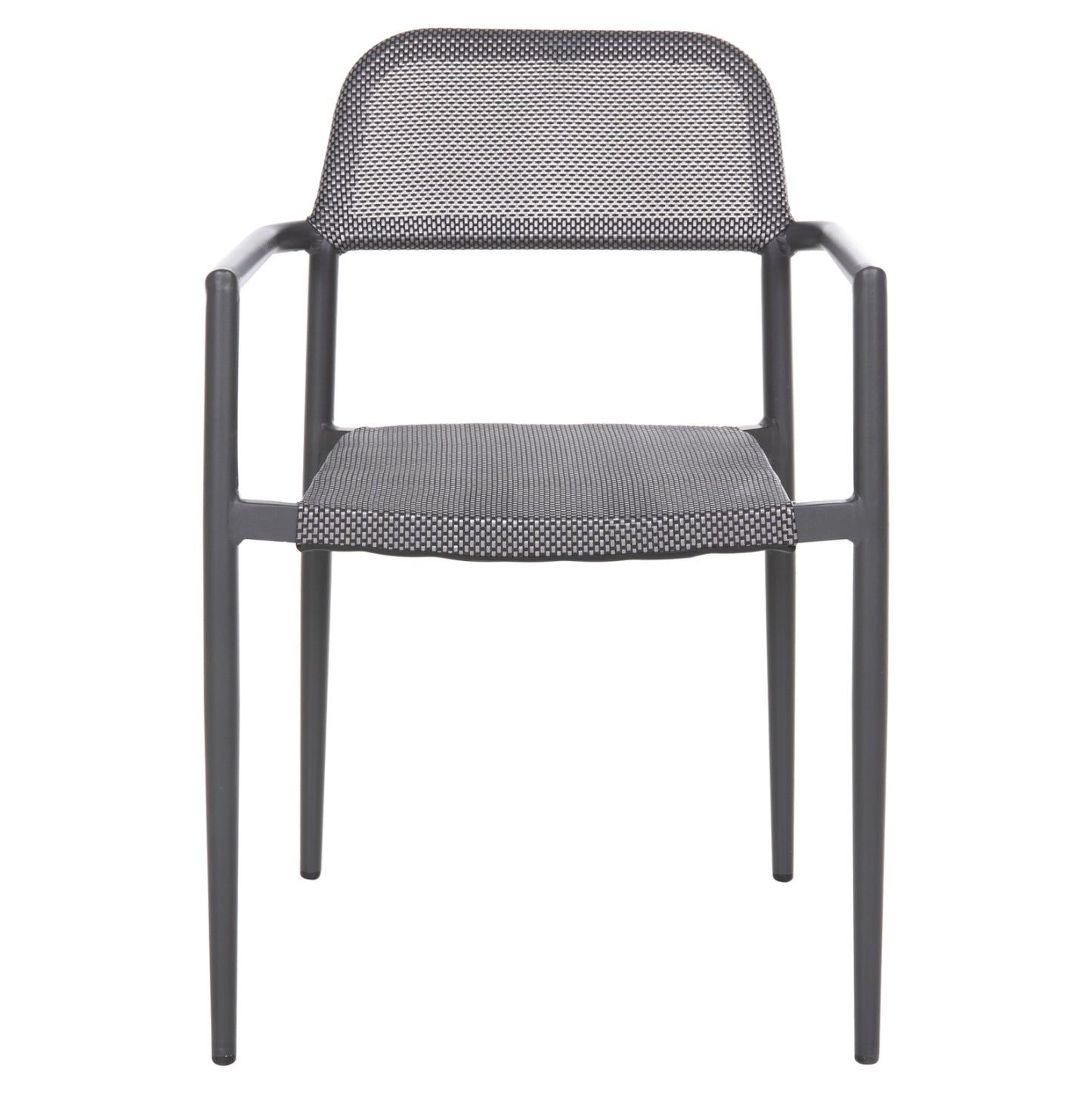 ALUMINUM ARMCHAIR RONNY HM5998.01 GREY FRAME & GREY TEXTILENE 53x51x80Hcm.