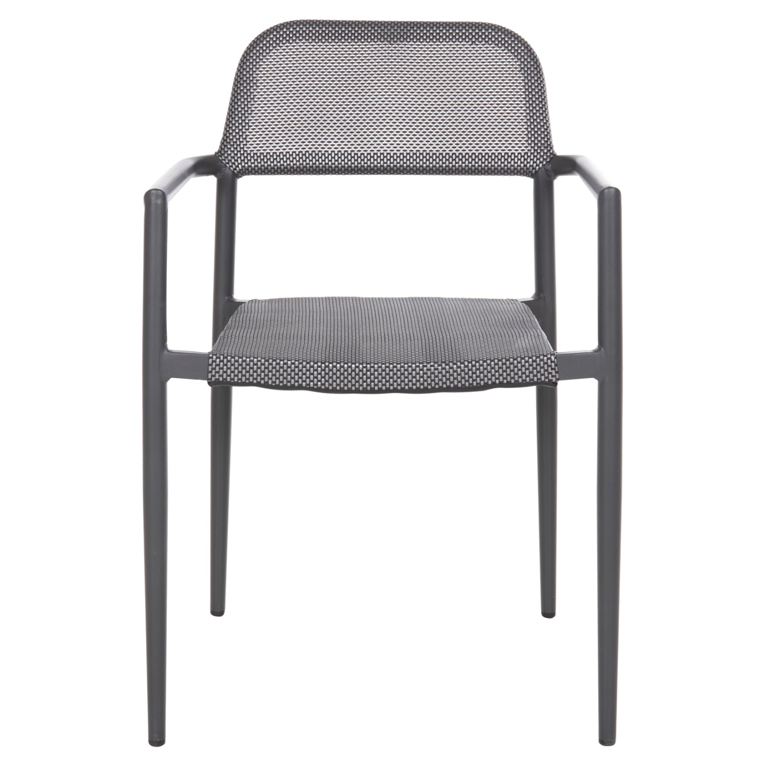 ALUMINUM ARMCHAIR RONNY HM5998.01 GREY FRAME & GREY TEXTILENE 53x51x80Hcm.