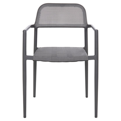 ALUMINUM ARMCHAIR RONNY HM5998.01 GREY FRAME & GREY TEXTILENE 53x51x80Hcm.