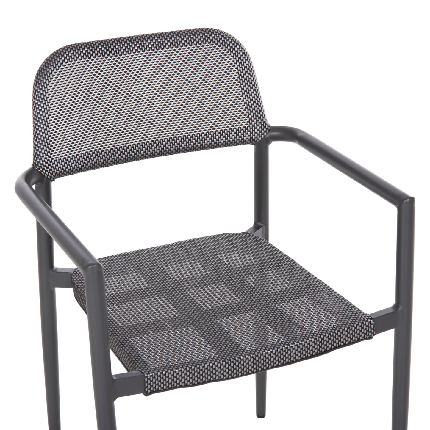 ALUMINUM ARMCHAIR RONNY HM5998.01 GREY FRAME & GREY TEXTILENE 53x51x80Hcm.