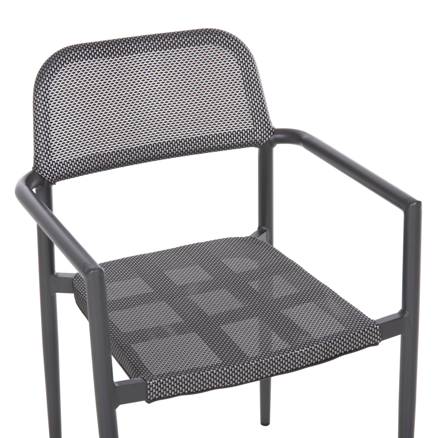 ALUMINUM ARMCHAIR RONNY HM5998.01 GREY FRAME & GREY TEXTILENE 53x51x80Hcm.