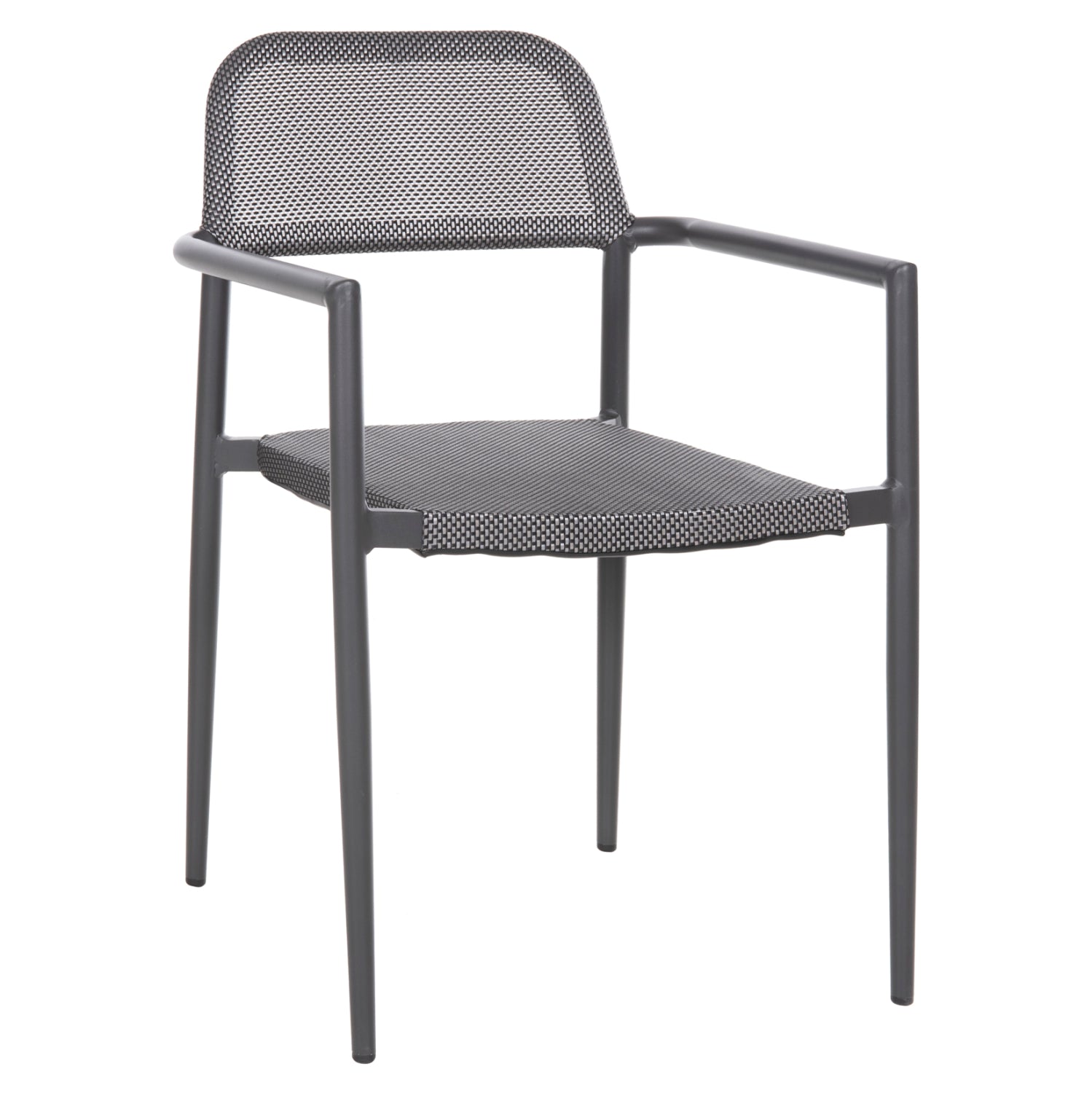 ALUMINUM ARMCHAIR RONNY HM5998.01 GREY FRAME & GREY TEXTILENE 53x51x80Hcm.