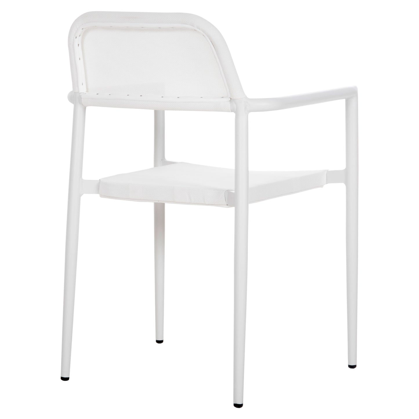 ALUMINUM ARMCHAIR RONNY HM5998.02 WHITE FRAME & WHITE TEXTILENE 53x51x80Hcm.