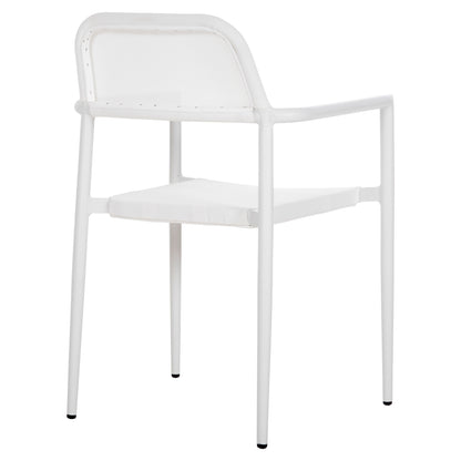 ALUMINUM ARMCHAIR RONNY HM5998.02 WHITE FRAME & WHITE TEXTILENE 53x51x80Hcm.