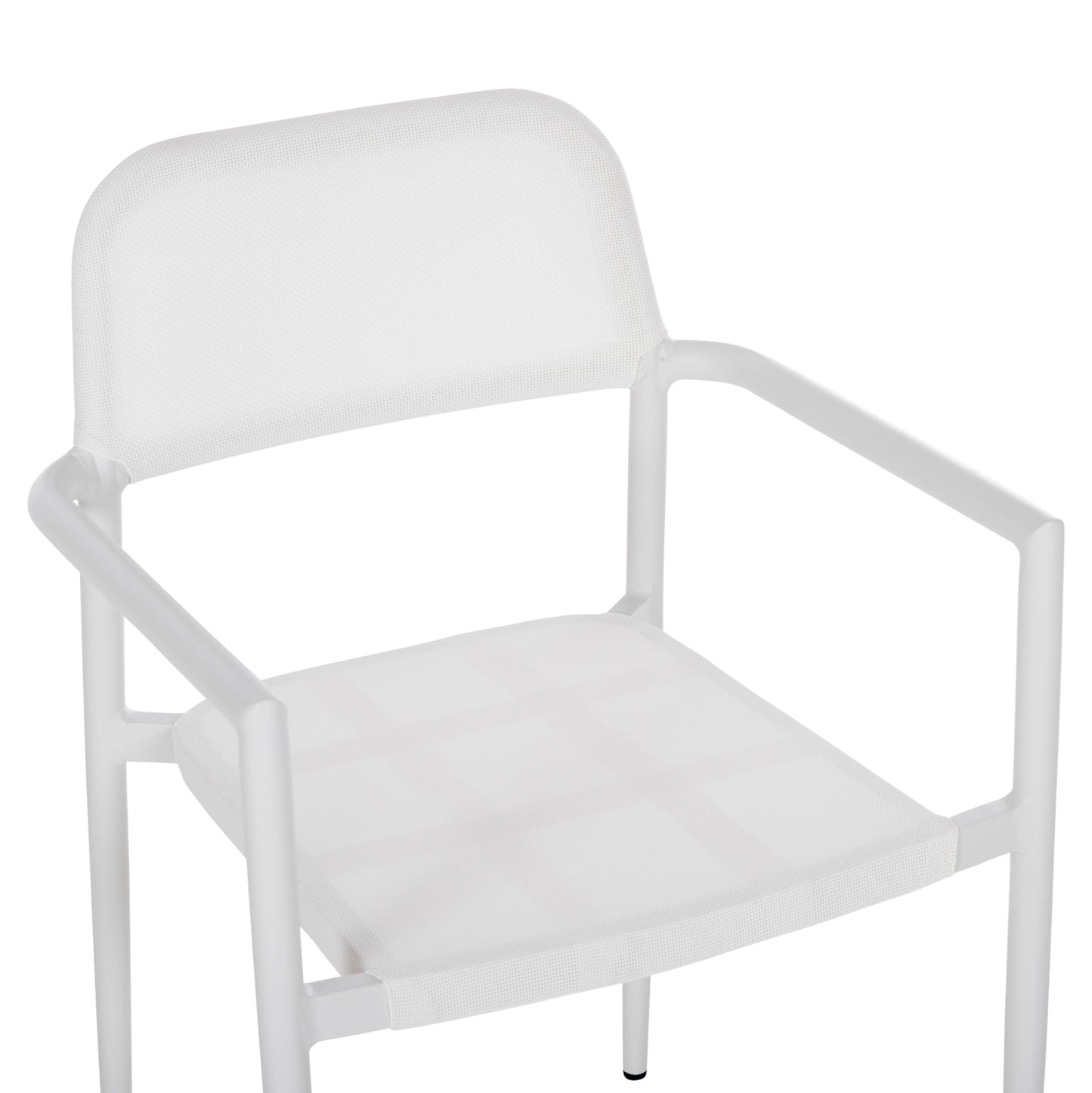 ALUMINUM ARMCHAIR RONNY HM5998.02 WHITE FRAME & WHITE TEXTILENE 53x51x80Hcm.