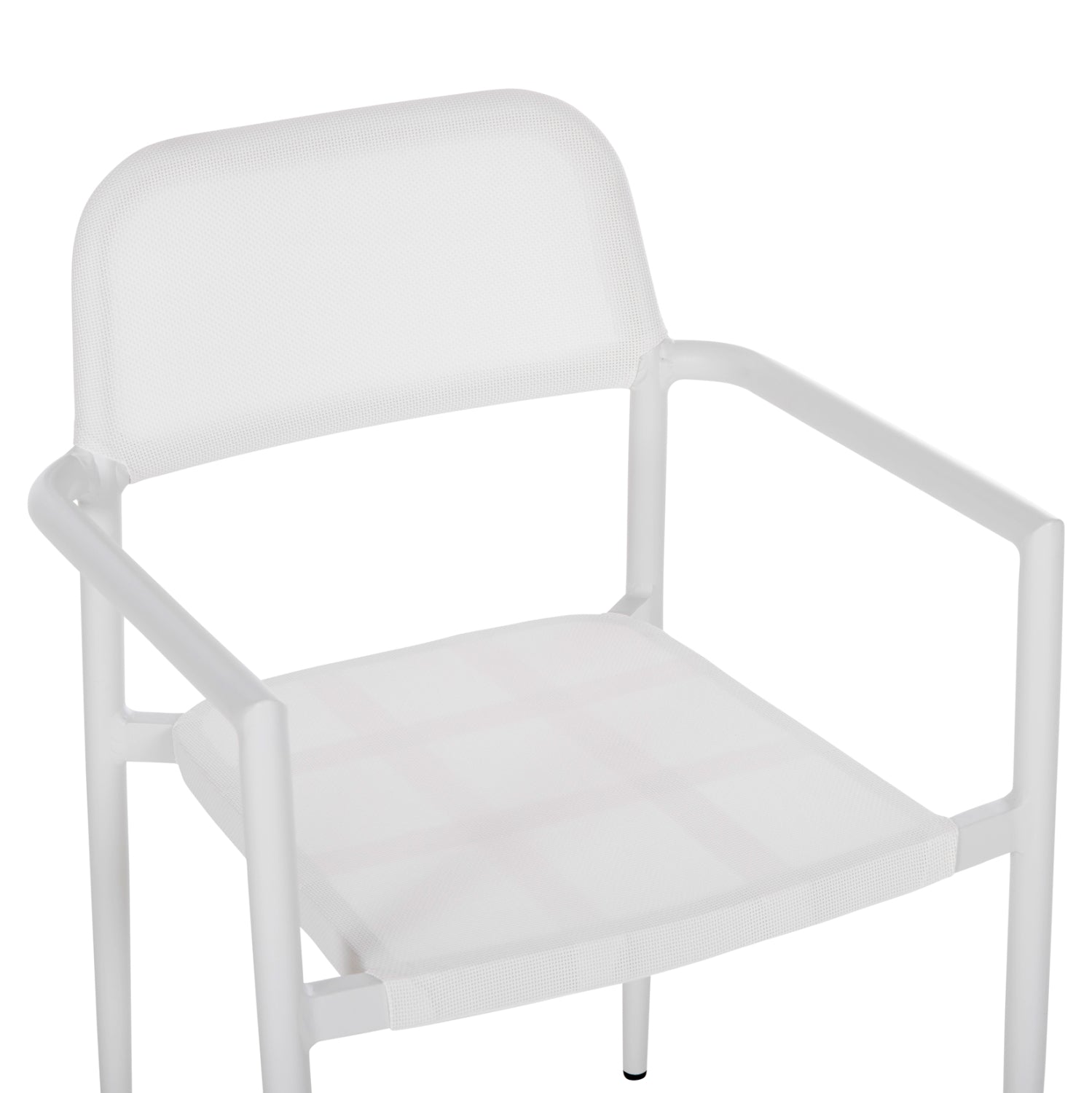 ALUMINUM ARMCHAIR RONNY HM5998.02 WHITE FRAME & WHITE TEXTILENE 53x51x80Hcm.