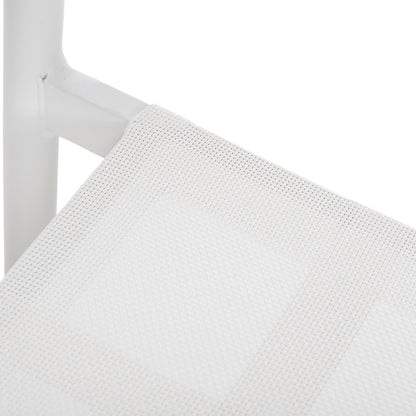 ALUMINUM ARMCHAIR RONNY HM5998.02 WHITE FRAME & WHITE TEXTILENE 53x51x80Hcm.