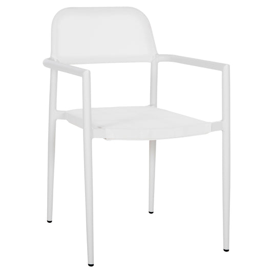 ALUMINUM ARMCHAIR RONNY HM5998.02 WHITE FRAME & WHITE TEXTILENE 53x51x80Hcm.