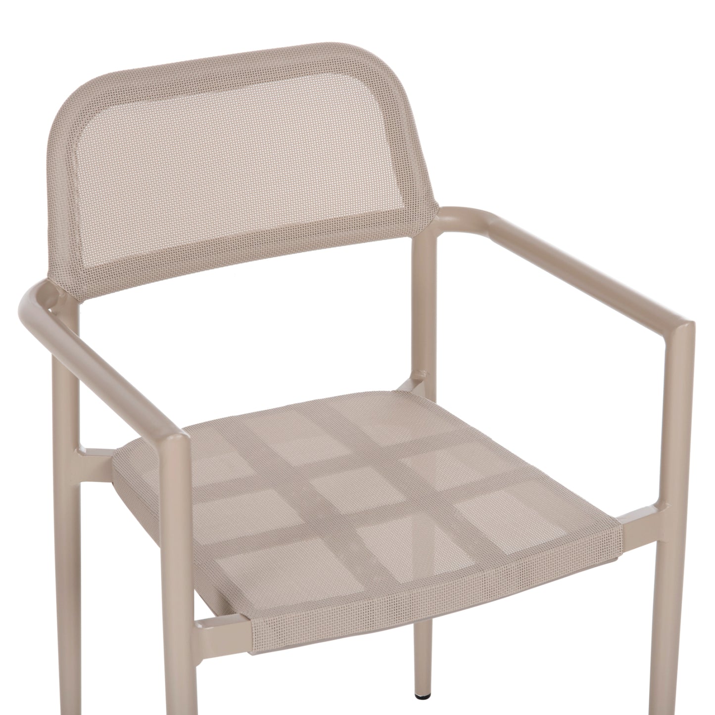 ALUMINUM ARMCHAIR RONNY HM5998.03 CHAMPAGNE COLORED FRAME & TEXTILENE 53x51x80Hcm.