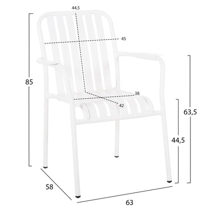 ALUMINUM ARMCHAIR RACHEL HM6088.02 WHITE 63x58x85Hcm.